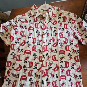 Disneyland Mickey Mouse Vintage Style Youth Button Up